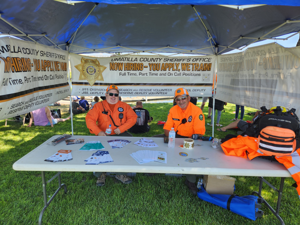Information booth at Umatilla Landing Days